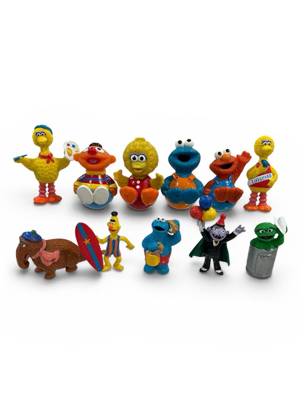 Vintage Sesame Street PVC Figures and Weeble Wobble Figures
